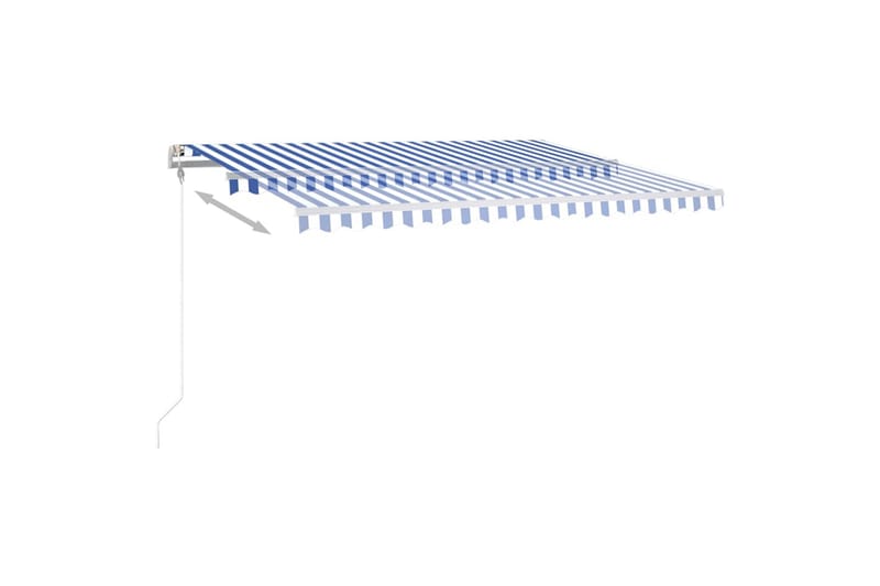 Automatisk markis med vindsensor & LED 4x3 m blå och vit - Blå - Markiser - Terrassmarkis