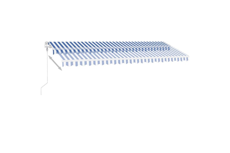 Automatisk markis med vindsensor & LED 500x300 cm blå och vi - Blå - Markiser - Terrassmarkis