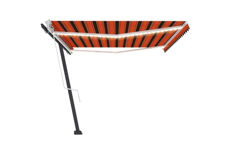Automatisk markis med vindsensor & LED 500x300 cm - Orange - Markiser - Fönstermarkis