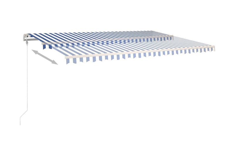 Automatisk markis med vindsensor & LED 500x350 cm blå och vi - Blå - Markiser - Terrassmarkis
