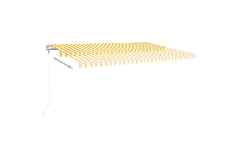 Automatisk markis med vindsensor & LED 5x3,5 m gul och vit - Gul - Markiser - Terrassmarkis