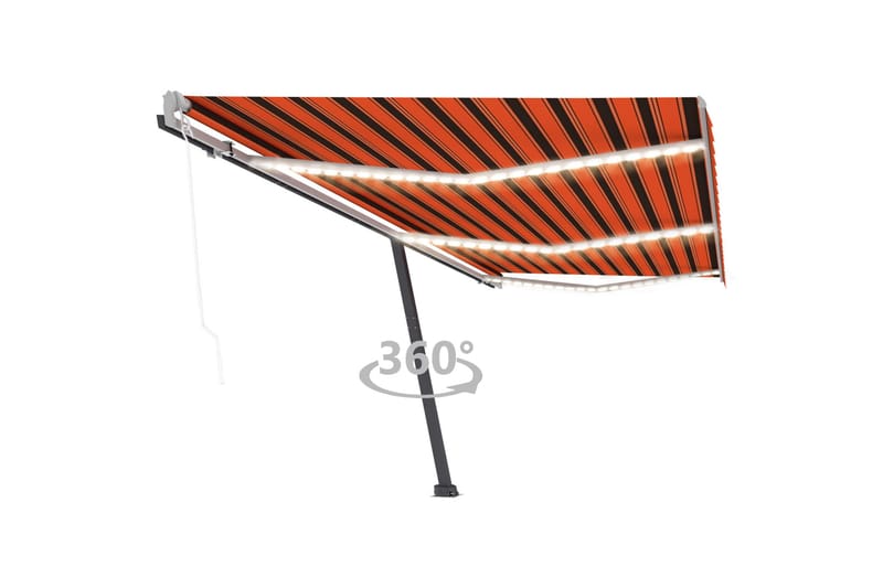 Automatisk markis med vindsensor & LED 600x300 cm - Orange - Markiser - Fönstermarkis