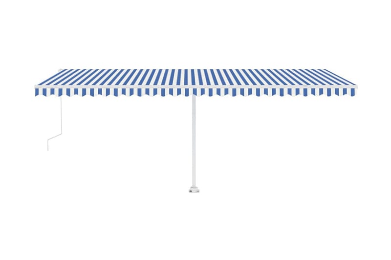 Automatisk markis med vindsensor & LED 600x300cm blå och vit - Blå - Markiser - Terrassmarkis
