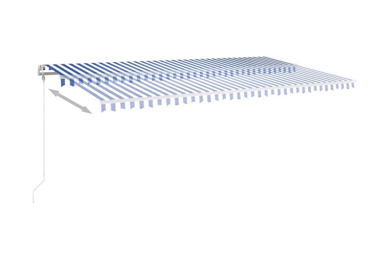 Automatisk markis med vindsensor & LED 600x350 cm blå och vi - Blå - Markiser - Terrassmarkis