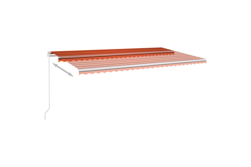 Automatisk markis med vindsensor & LED 6x3 m orange/brun - Orange - Markiser - Terrassmarkis