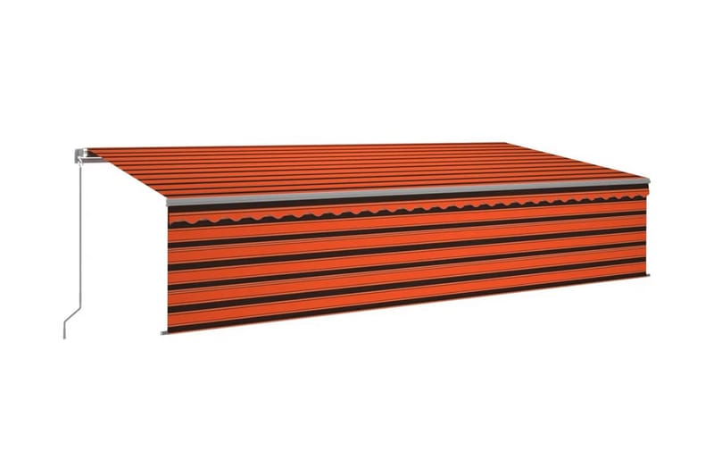 Automatisk markis med vindsensor & LED 6x3 m orange/brun - Orange - Markiser - Fönstermarkis
