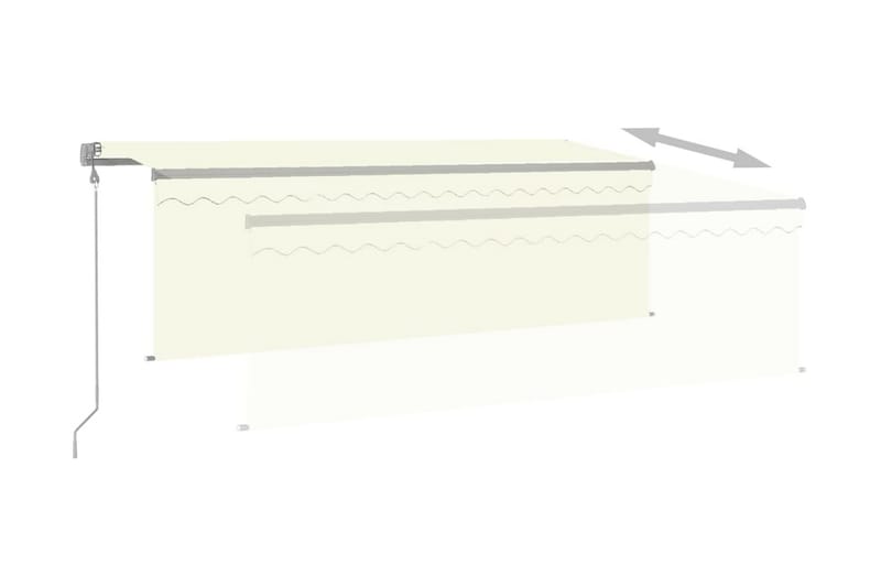 Automatisk markis med vindsensor rullgardin LED 4x3 m gräddv - Kräm - Markiser - Fönstermarkis