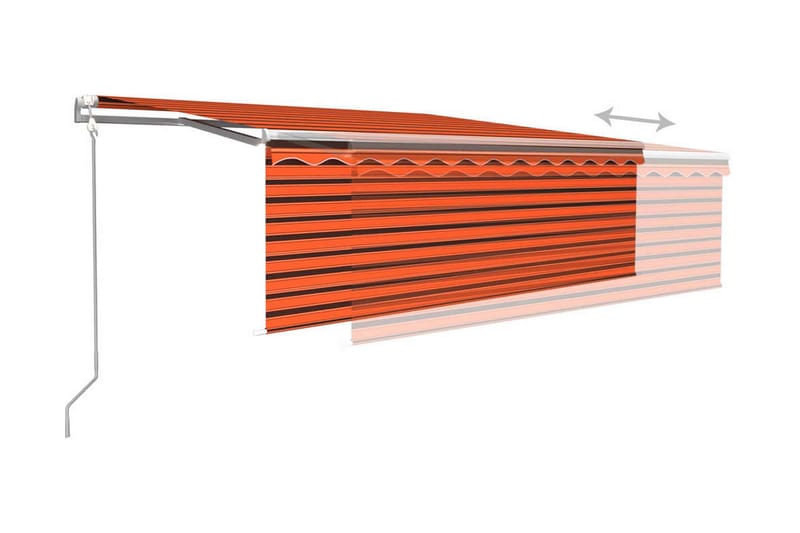 Automatisk markis med vindsensor rullgardin LED 4x3 m orange - Orange - Markiser - Fönstermarkis
