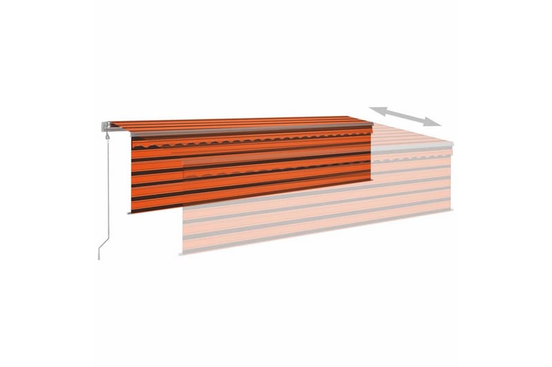 Automatisk markis vindsensor rullgardin LED 5x3 m - Orange - Markiser - Terrassmarkis