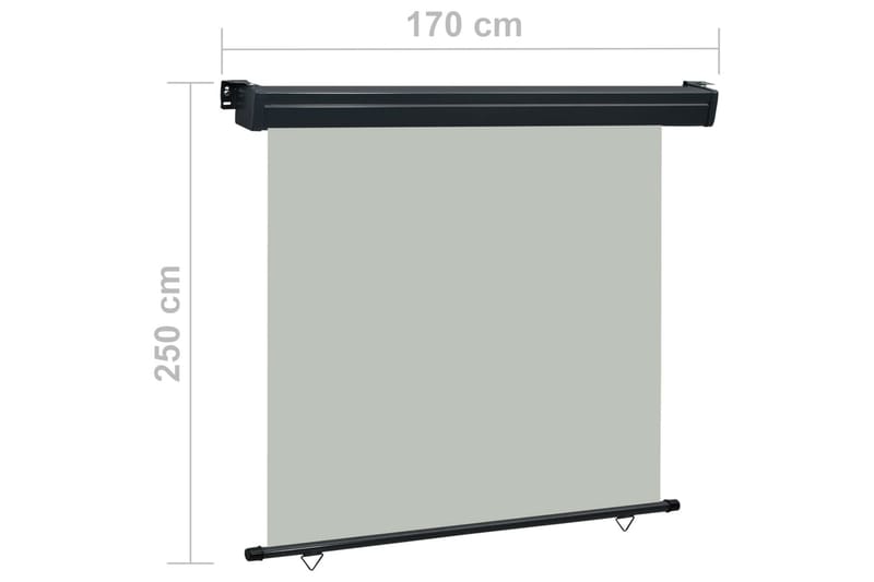 Balkongmarkis 170x250 cm grå - Grå - Markiser - Fönstermarkis