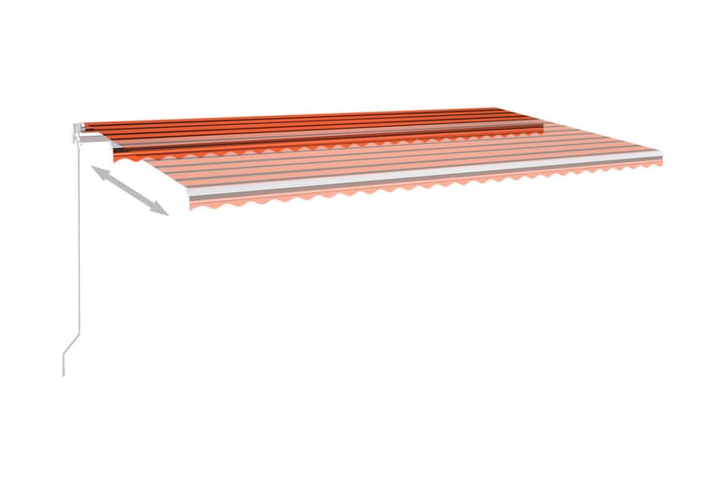 Fristående automatisk markis 600x300 cm orange/brun - Orange - Markiser - Fönstermarkis