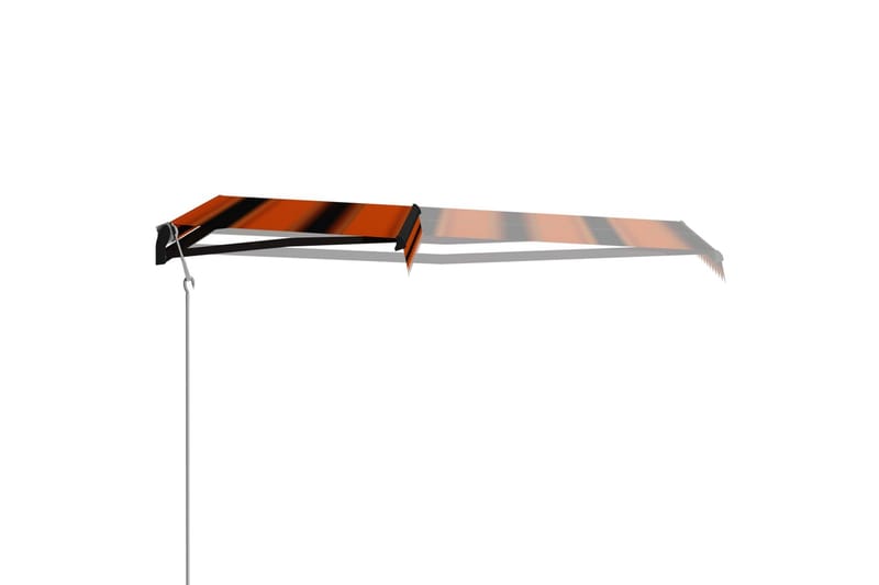 Infällbar markis med vindsensor & LED 300x250 cm orange & br - Orange - Markiser - Fönstermarkis