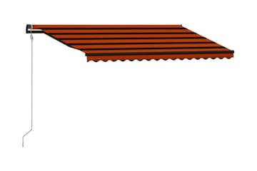 Infällbar markis med vindsensor & LED 400x300 cm orange & br
