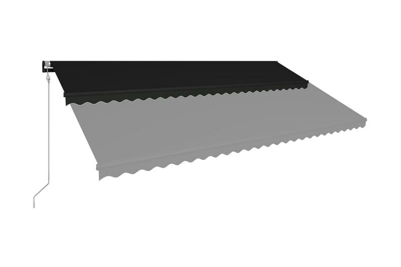 Infällbar markis med vindsensor & LED 600x300 cm antracit - Grå - Markiser - Terrassmarkis