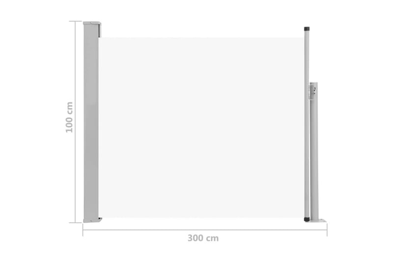 Infällbar sidomarkis 100x300 cm gräddvit - Vit - Sidomarkis - Markiser