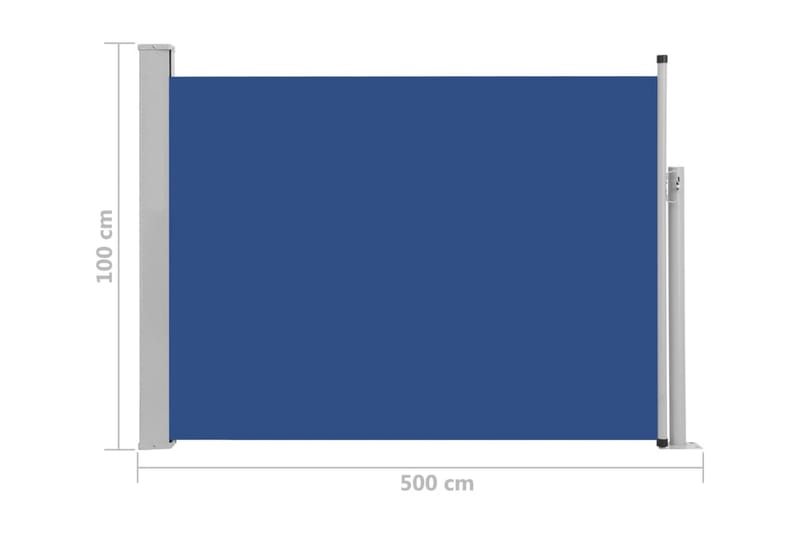 Infällbar sidomarkis 100x500 cm blå - Blå - Sidomarkis - Markiser