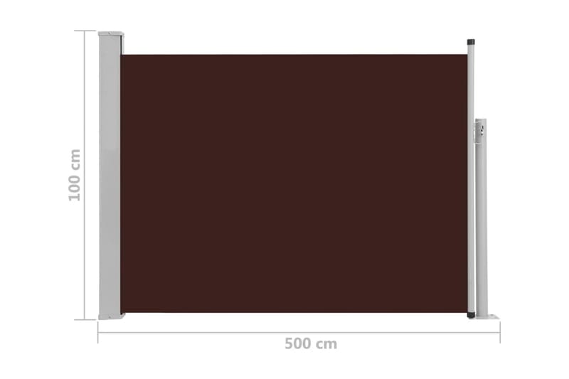 Infällbar sidomarkis 100x500 cm brun - Brun - Markiser - Sidomarkis
