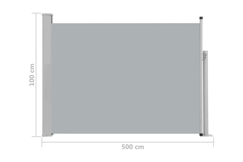 Infällbar sidomarkis 100x500 cm grå - Grå - Sidomarkis - Markiser