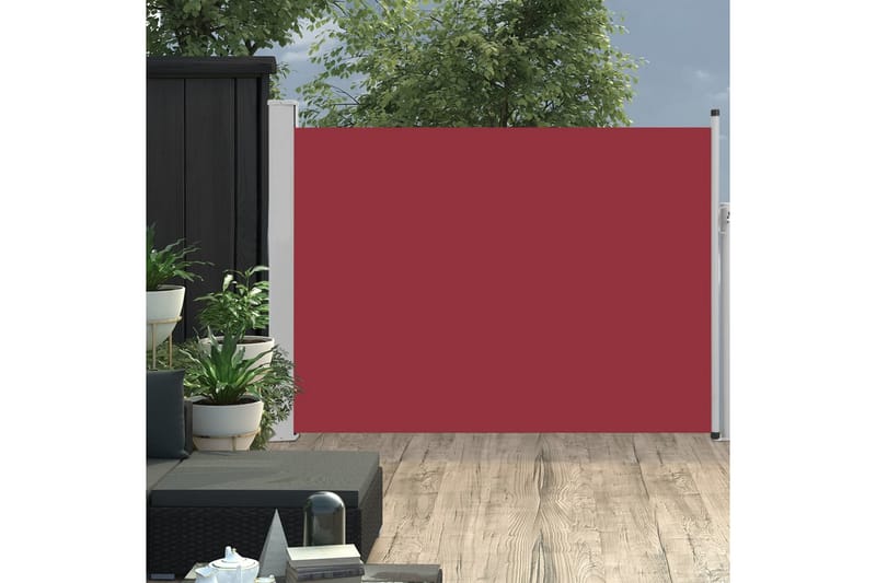 Infällbar sidomarkis 100x500 cm röd - Röd - Sidomarkis - Markiser