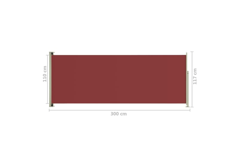 Infällbar sidomarkis 117x300 cm röd - Röd - Sidomarkis - Markiser
