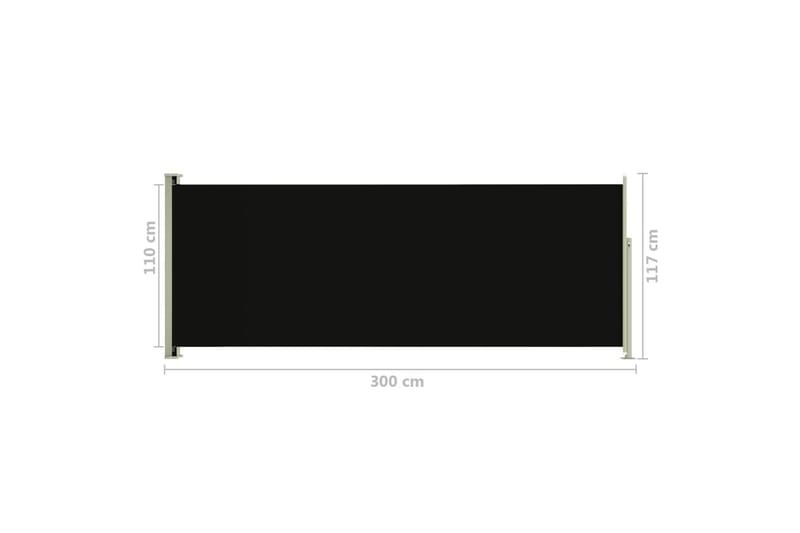 Infällbar sidomarkis 117x300 cm svart - Svart - Sidomarkis - Markiser