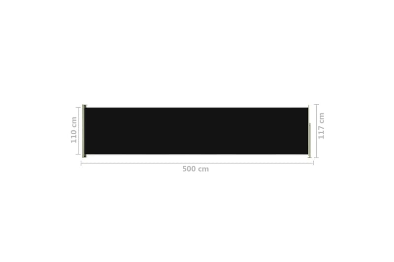 Infällbar sidomarkis 117x500 cm svart - Svart - Sidomarkis - Markiser