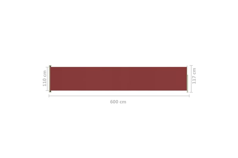 Infällbar sidomarkis 117x600 cm röd - Röd - Sidomarkis - Markiser
