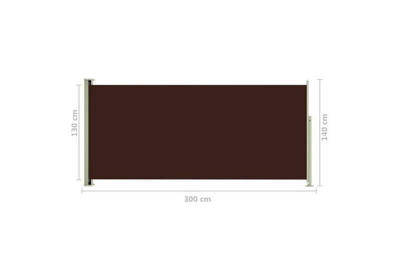Infällbar sidomarkis 140x300 cm brun - Brun - Sidomarkis - Markiser