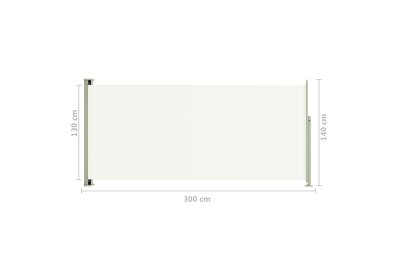 Infällbar sidomarkis 140x300 cm gräddvit - Vit - Sidomarkis - Markiser