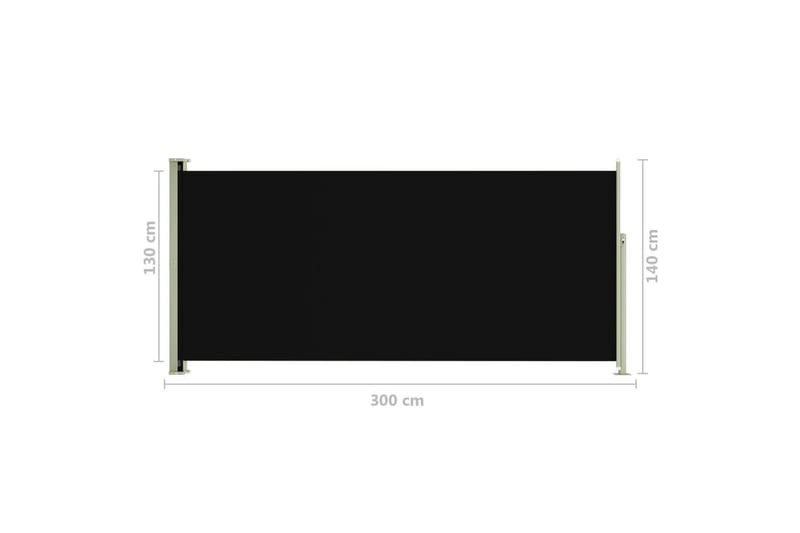 Infällbar sidomarkis 140x300 cm svart - Svart - Sidomarkis - Markiser