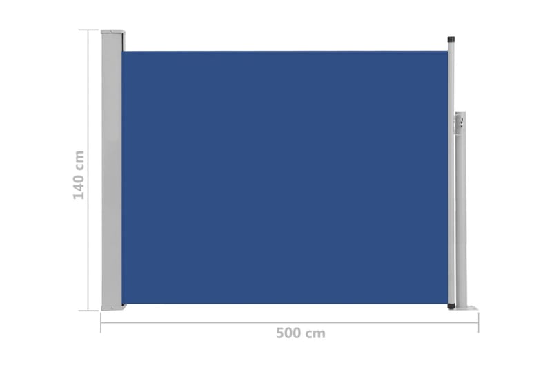 Infällbar sidomarkis 140x500 cm blå - Blå - Sidomarkis - Markiser
