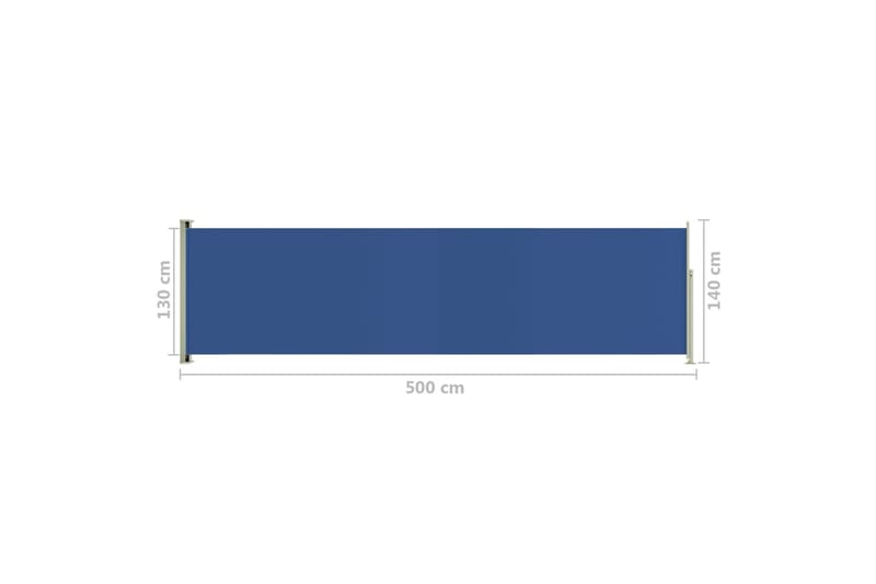 Infällbar sidomarkis 140x500 cm blå - Blå - Markiser - Sidomarkis