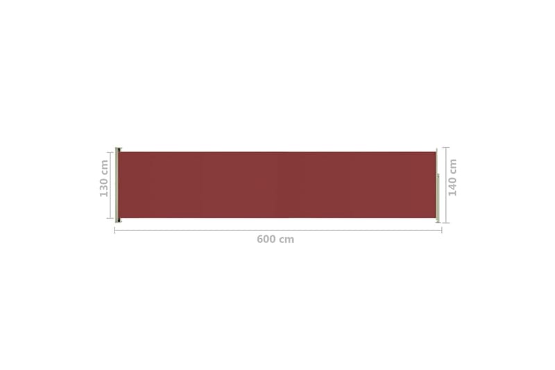Infällbar sidomarkis 140x600 cm röd - Röd - Sidomarkis - Markiser