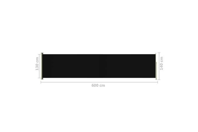 Infällbar sidomarkis 140x600 cm svart - Svart - Sidomarkis - Markiser
