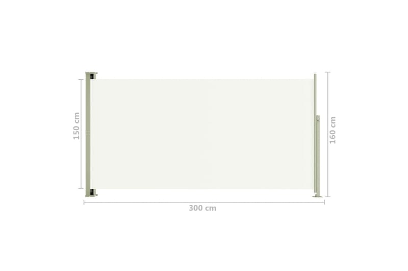 Infällbar sidomarkis 160x300 cm gräddvit - Vit - Sidomarkis - Markiser
