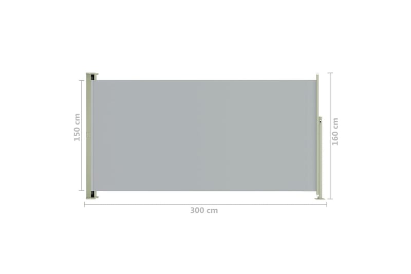 Infällbar sidomarkis 160x300 cm grå - Grå - Sidomarkis - Markiser