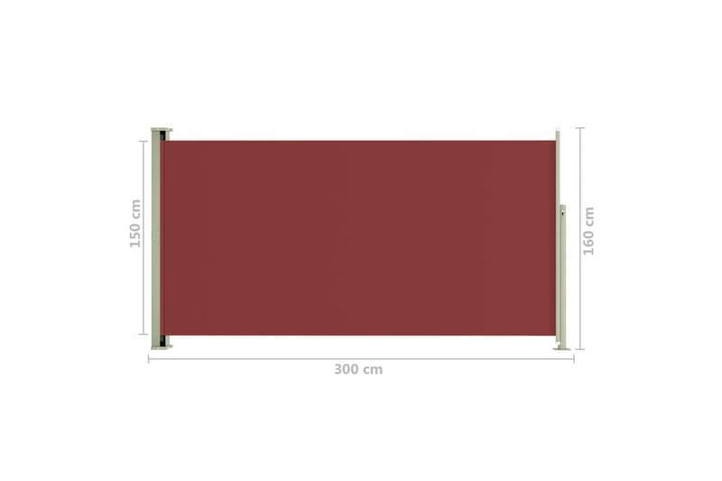 Infällbar sidomarkis 160x300 cm röd - Röd - Sidomarkis - Markiser