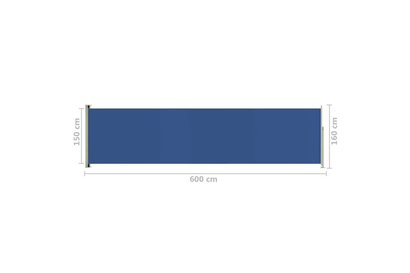 Infällbar sidomarkis 160x600 cm blå - Blå - Sidomarkis - Markiser