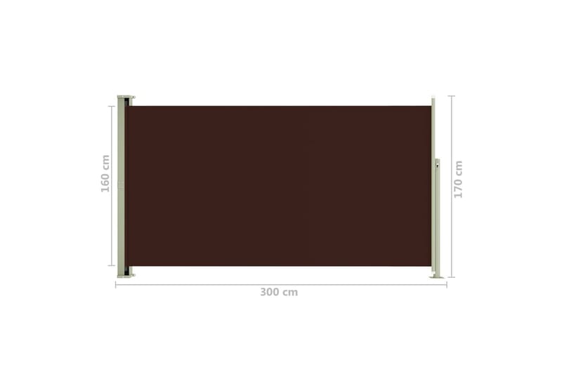 Infällbar sidomarkis 170x300 cm brun - Brun - Sidomarkis - Markiser