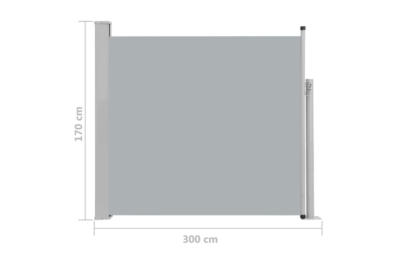 Infällbar sidomarkis 170x300 cm grå - Grå - Sidomarkis - Markiser