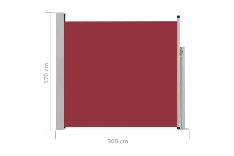 Infällbar sidomarkis 170x300 cm röd - Röd - Sidomarkis - Markiser