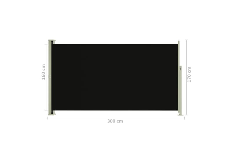 Infällbar sidomarkis 170x300 cm svart - Svart - Sidomarkis - Markiser