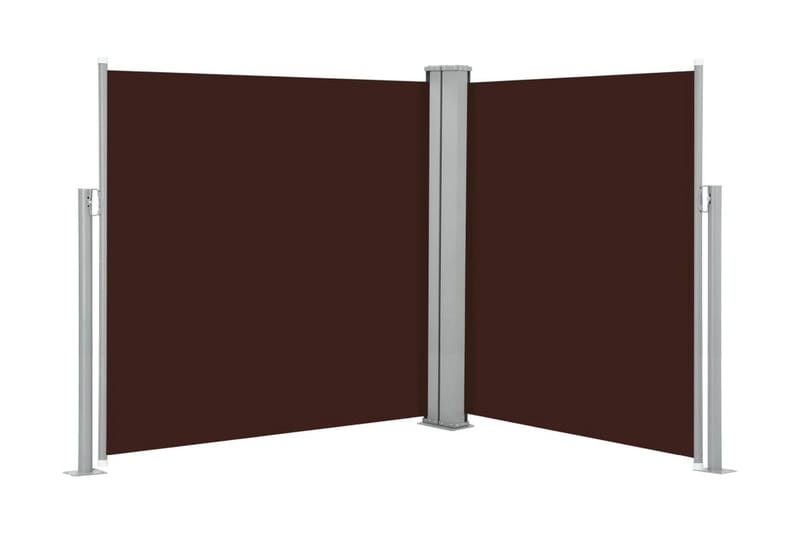 Infällbar sidomarkis 170x600 cm brun - Brun - Markiser - Sidomarkis