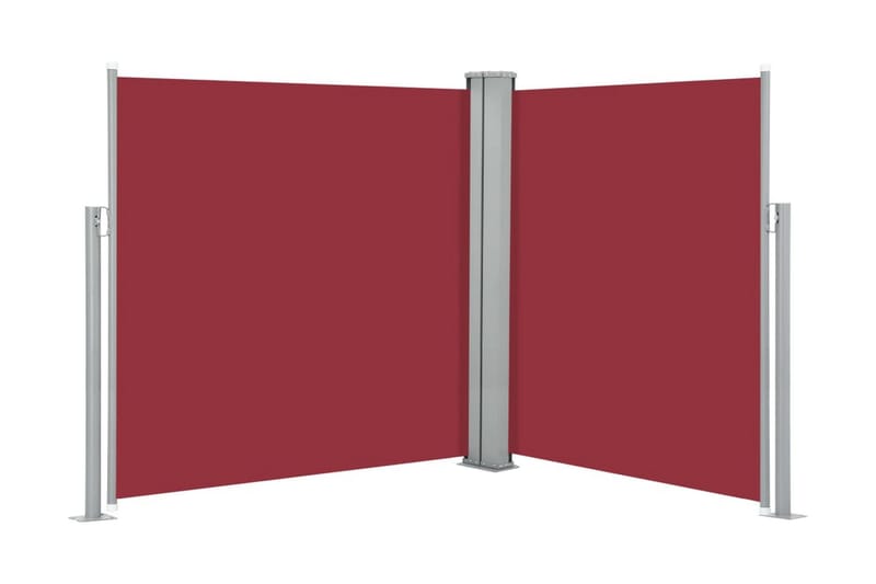 Infällbar sidomarkis 170x600 cm röd - Röd - Sidomarkis - Markiser