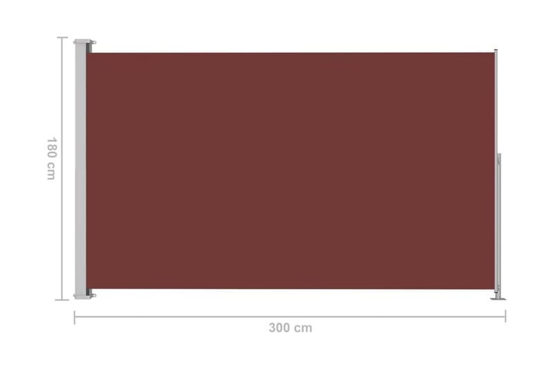 Infällbar sidomarkis 180x300 cm brun - Brun - Sidomarkis - Markiser