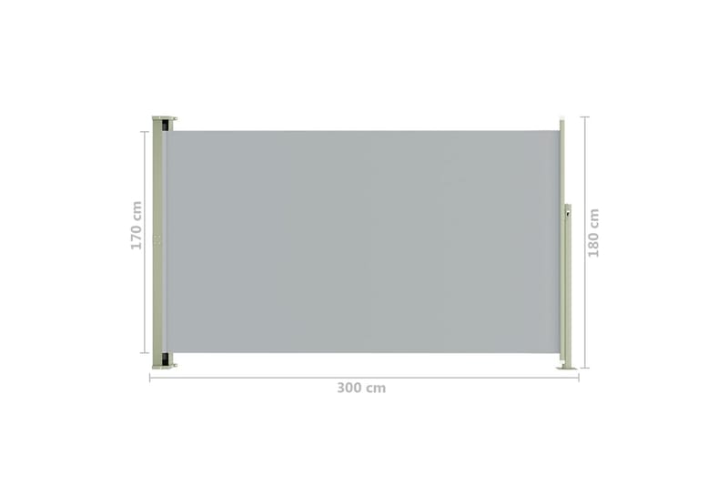 Infällbar sidomarkis 180x300 cm grå - Grå - Sidomarkis - Markiser