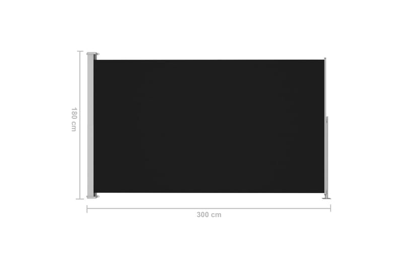 Infällbar sidomarkis 180x300 cm svart - Svart - Markiser - Sidomarkis