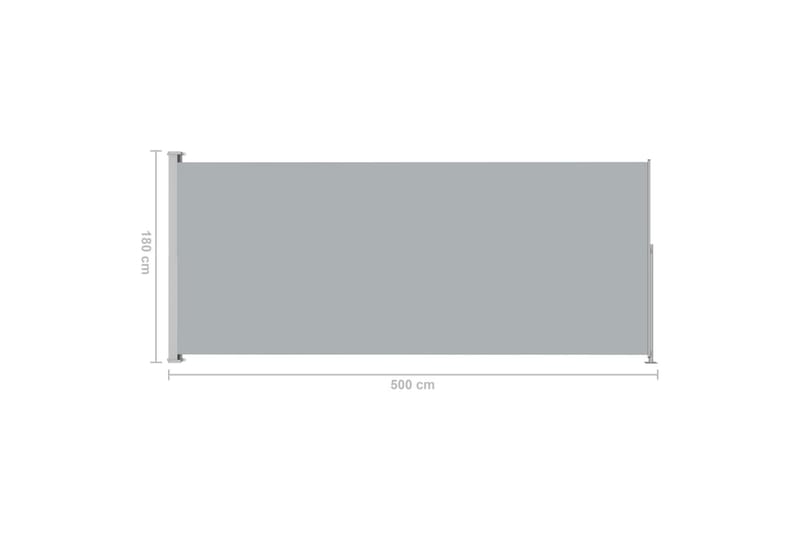 Infällbar sidomarkis 180x500 cm grå - Grå - Sidomarkis - Markiser