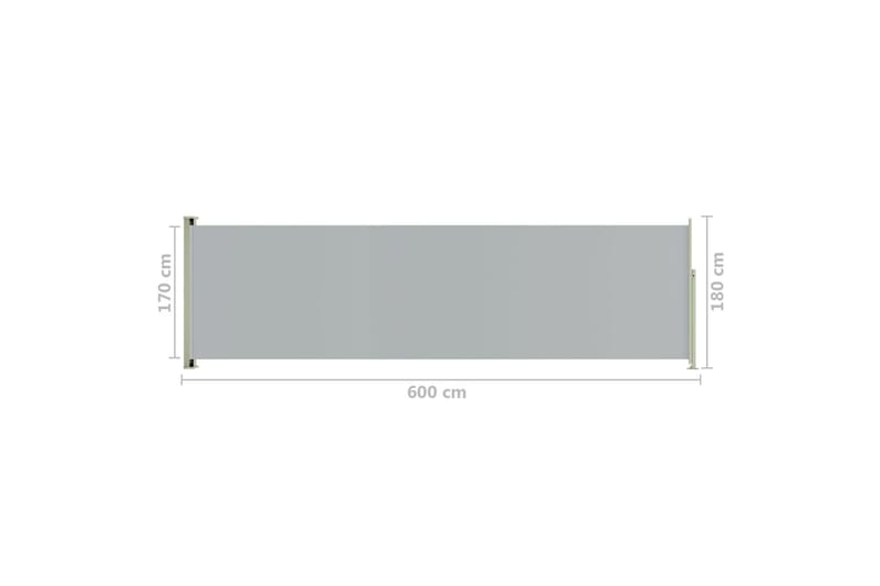 Infällbar sidomarkis 180x600 cm grå - Grå - Sidomarkis - Markiser