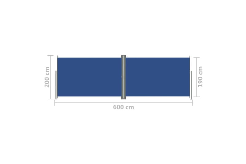 Infällbar sidomarkis 200x600 cm blå - Blå - Sidomarkis - Markiser